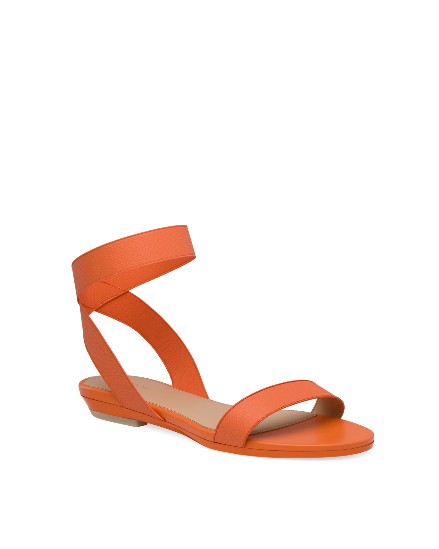 Abby Sandal - Tangerine Elastic 3 Flare Stiletto