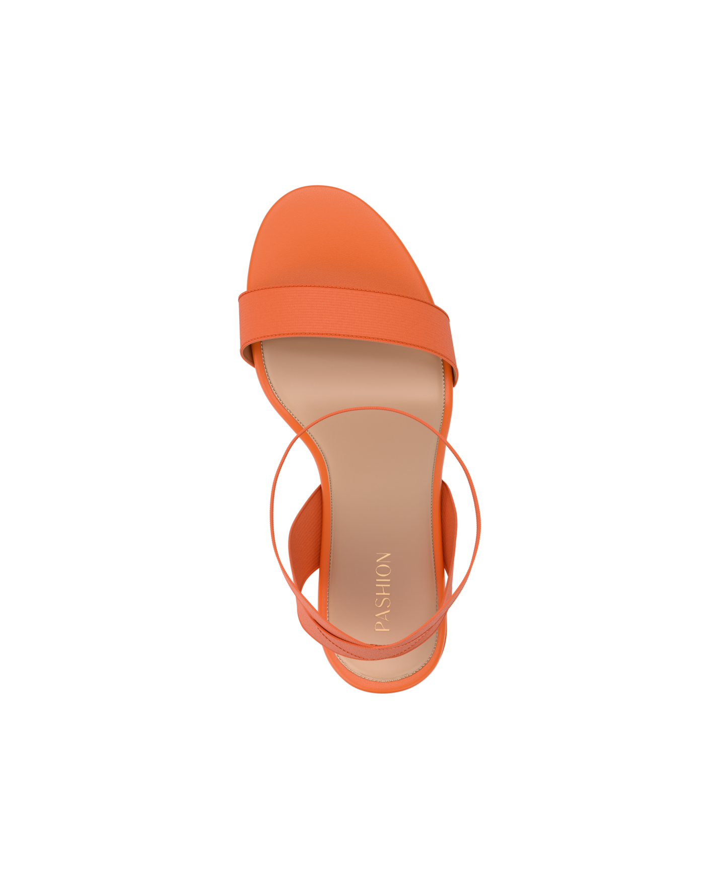 Abby Sandal - Tangerine Elastic 3 Block