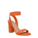 Abby Sandal - Tangerine Elastic 4 Block