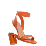 Abby Sandal - Tangerine Elastic 4 Block