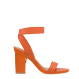 Abby Sandal - Tangerine Elastic 4 Block
