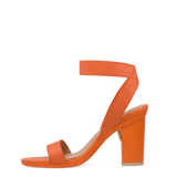 Abby Sandal - Tangerine Elastic 4 Block