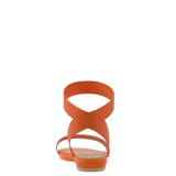 Abby Sandal - Tangerine Elastic Flat