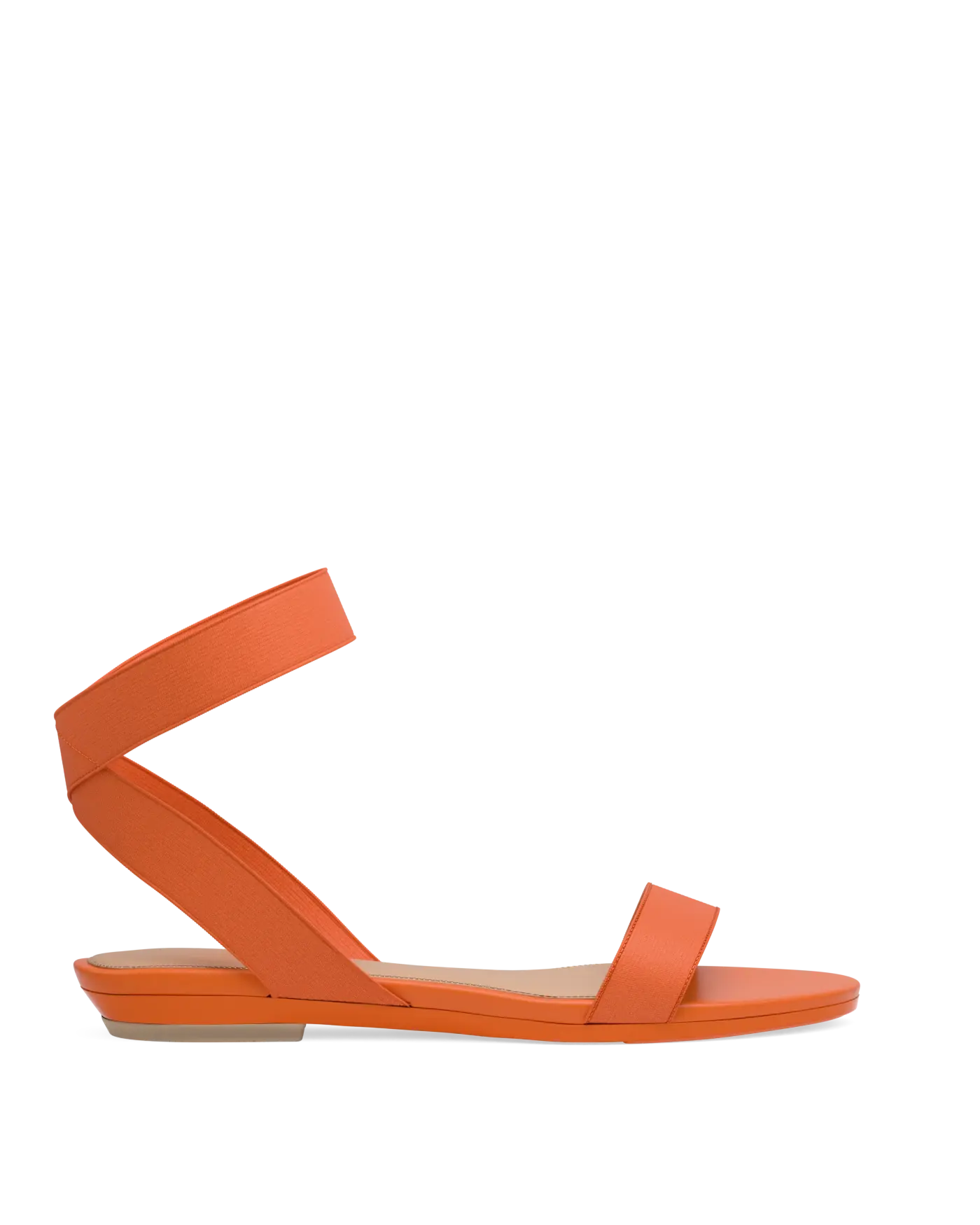 Abby Sandal - Tangerine Elastic Flat