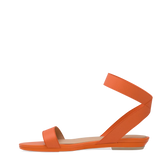 Abby Sandal - Tangerine Elastic Flat