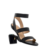 Adrianna Sandal - Coal Black + Block Heel Kit 3 Coal Black