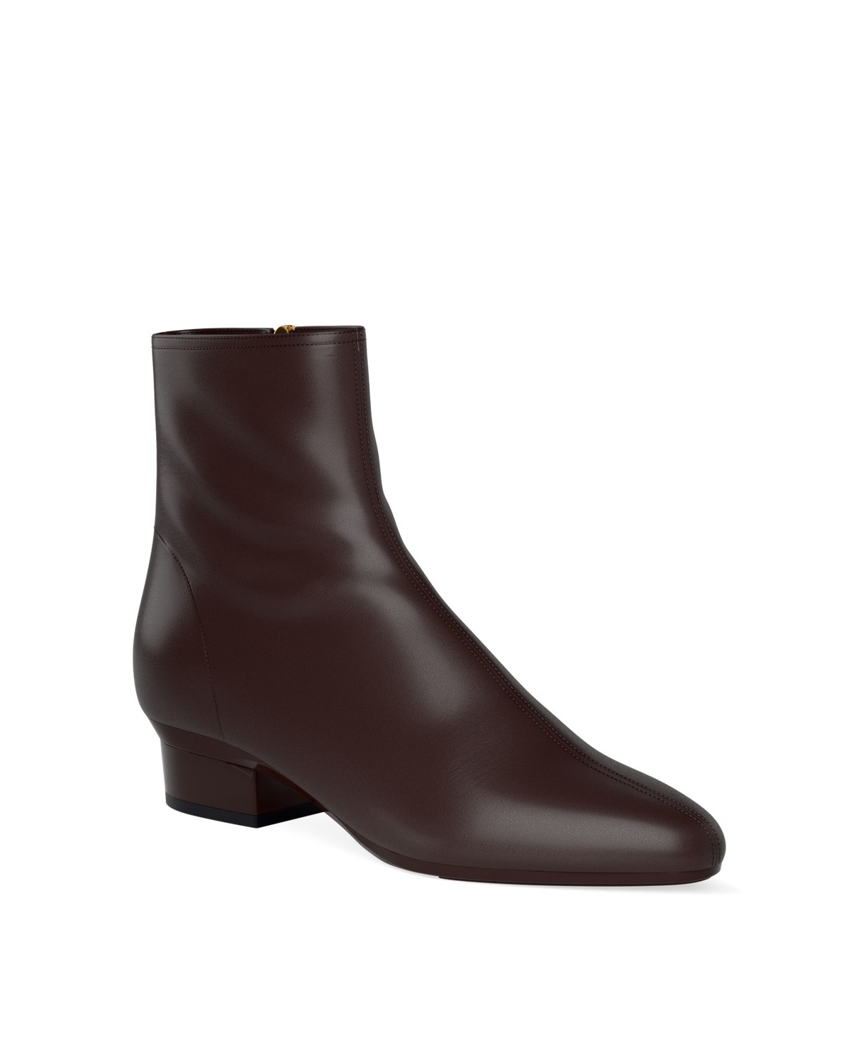 The Amy Bootie - Chocolate Leather Flat