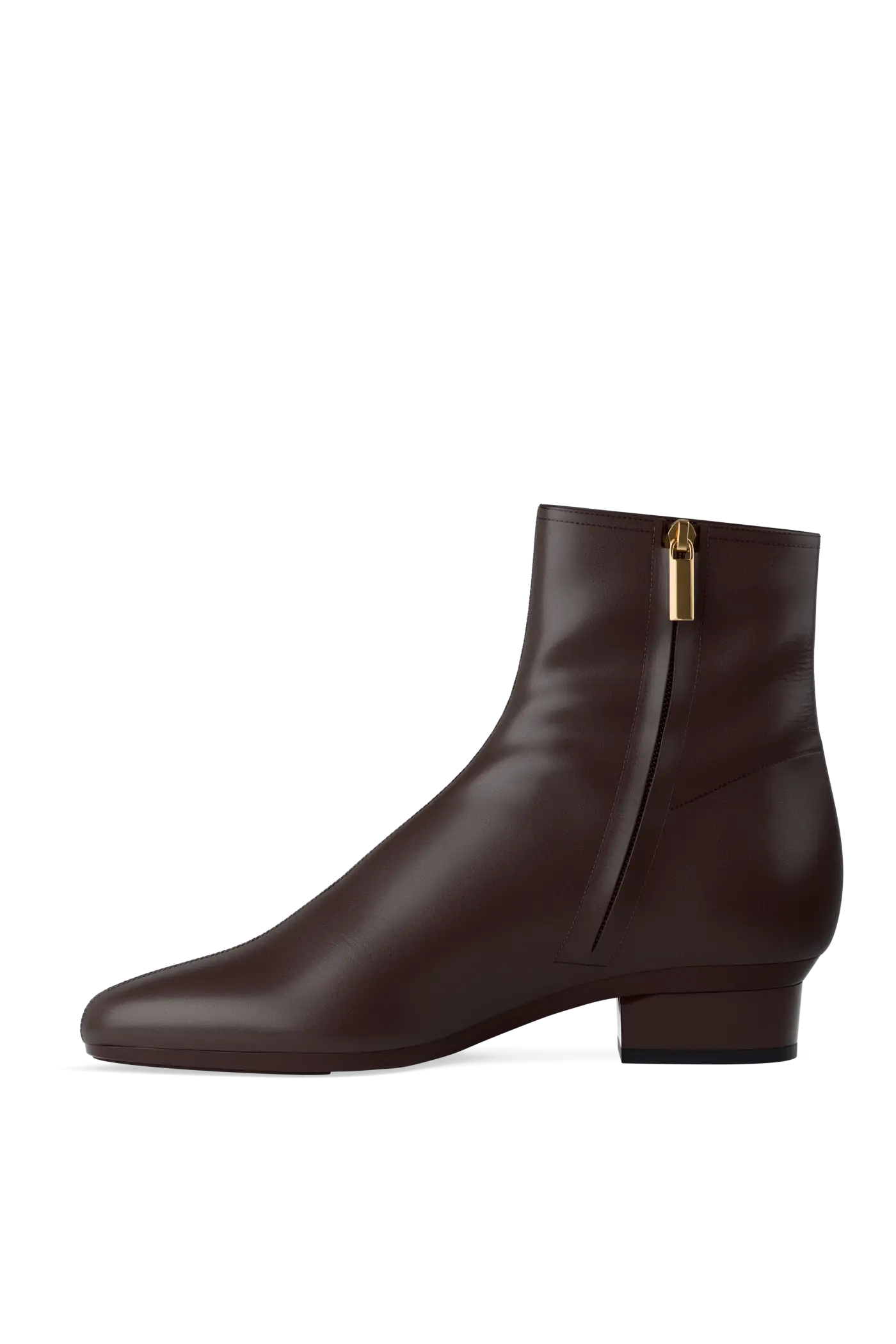 The Amy Bootie - Chocolate Leather Flat