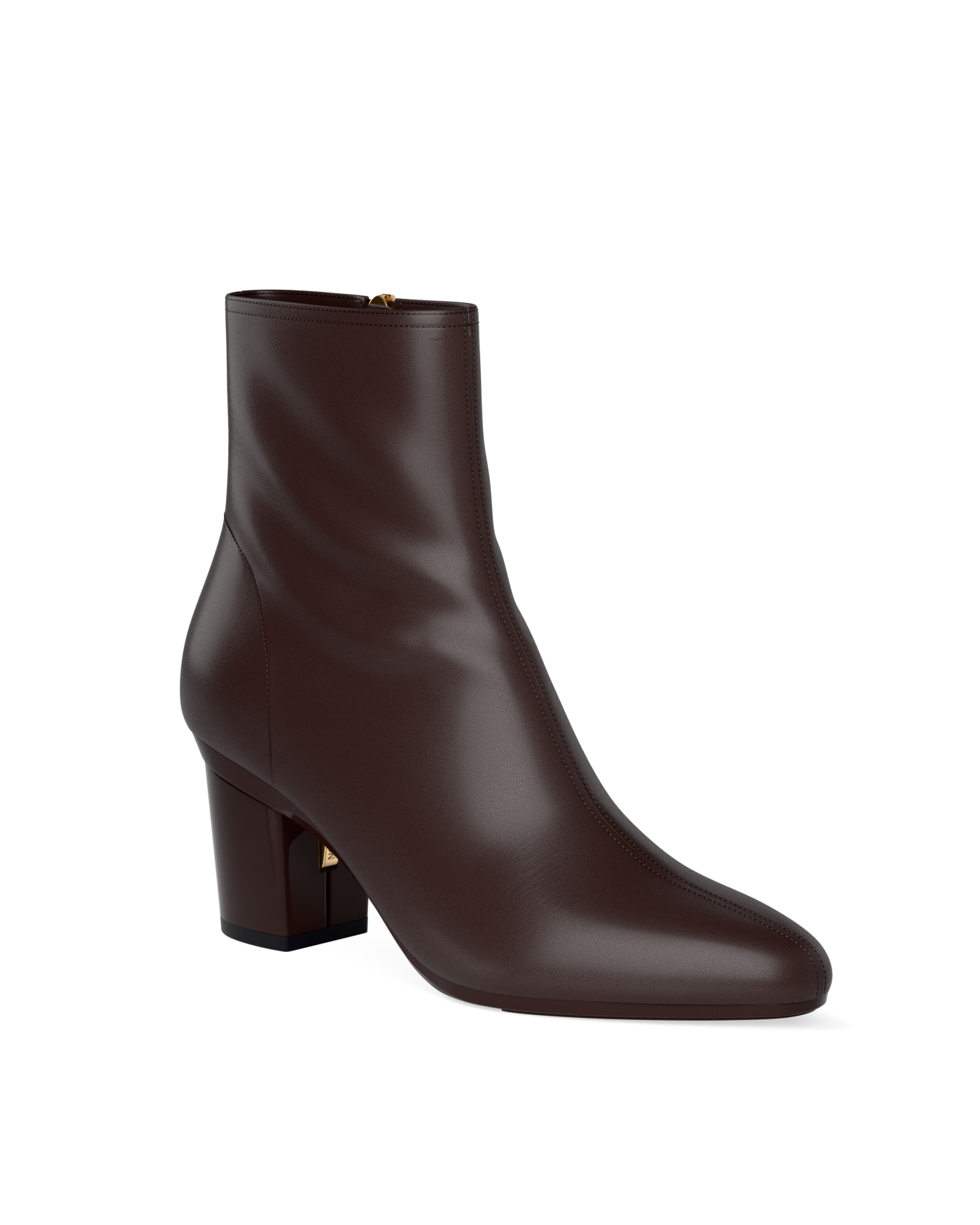 Amy Ankle Boot - Chocolate Leather 3 Block