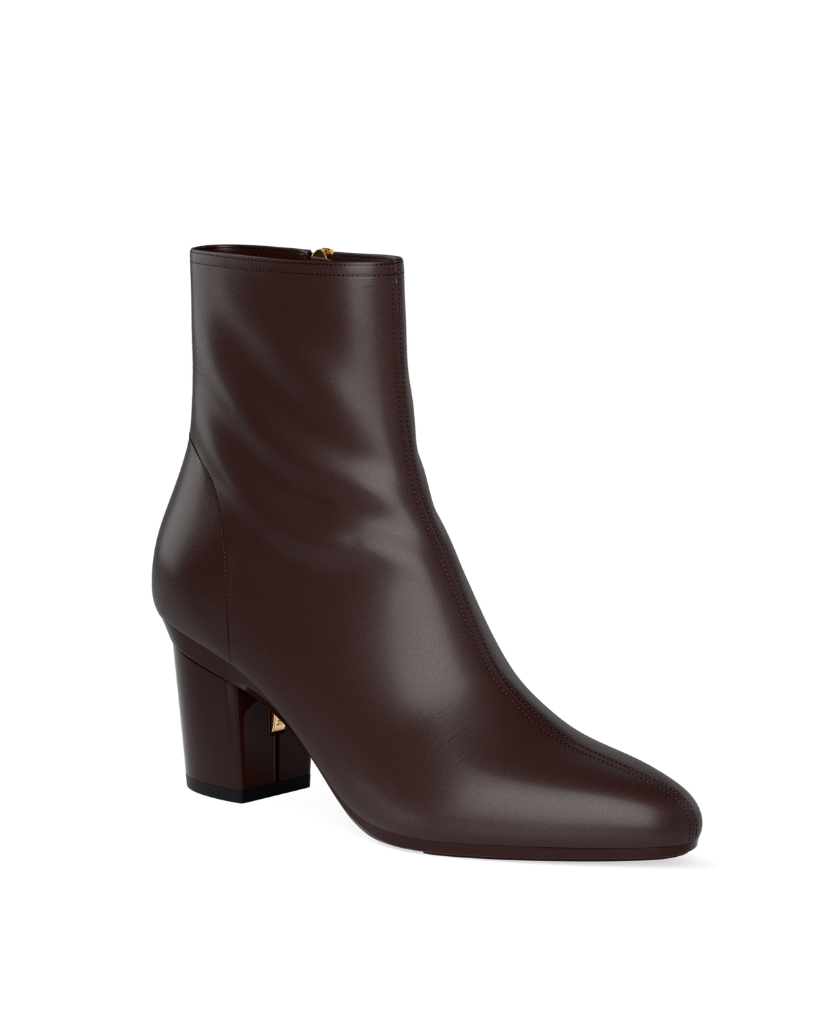 The Amy Bootie - Chocolate Leather 3 Block