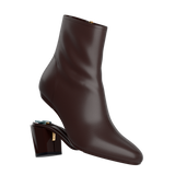 Amy Ankle Boot - Chocolate Leather 3 Block