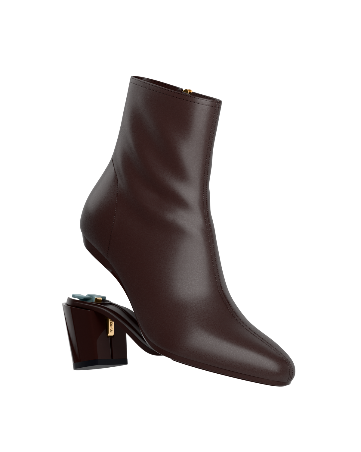 The Amy Bootie - Chocolate Leather 3 Block