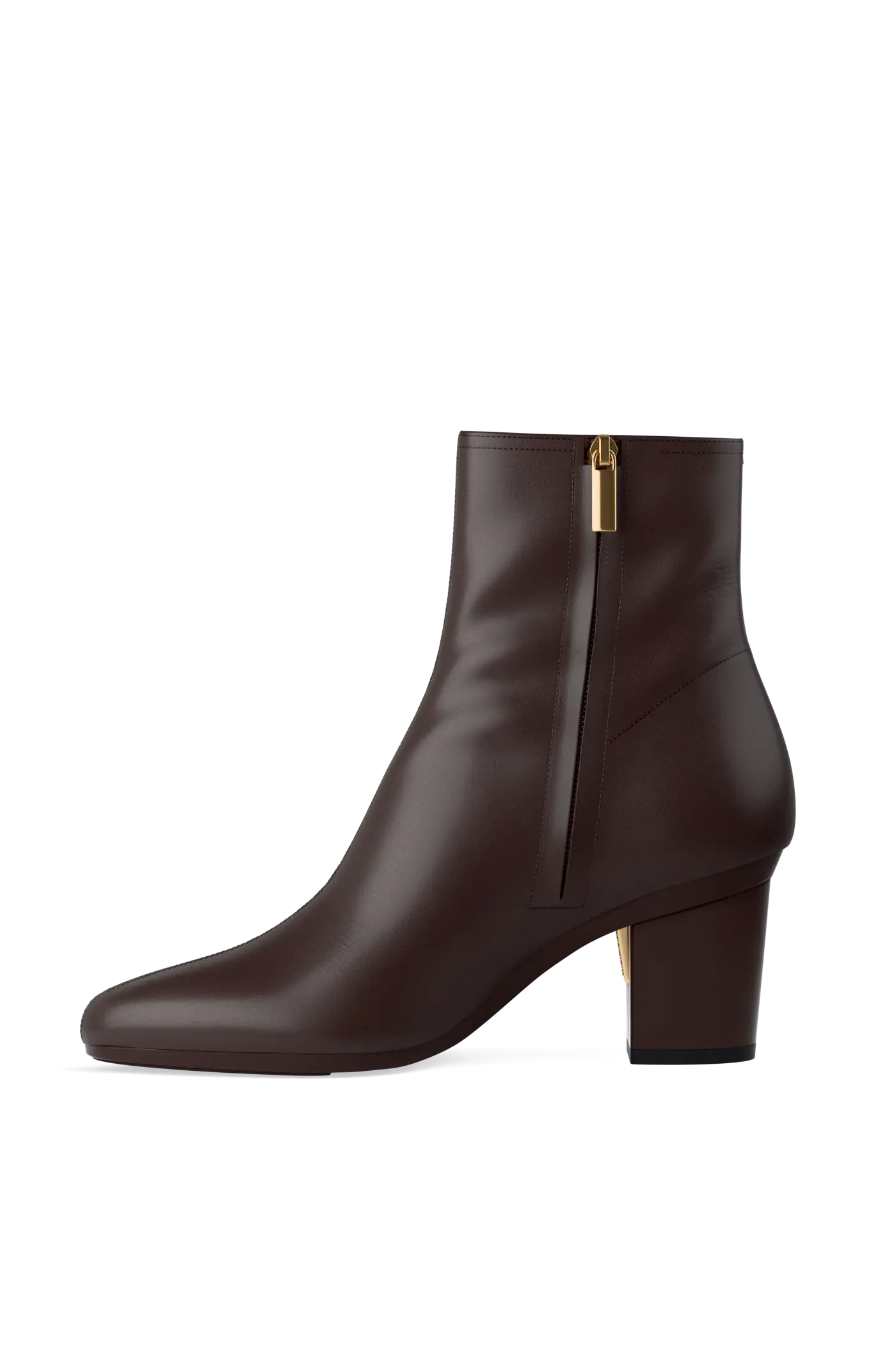 The Amy Bootie - Chocolate Leather 3 Block