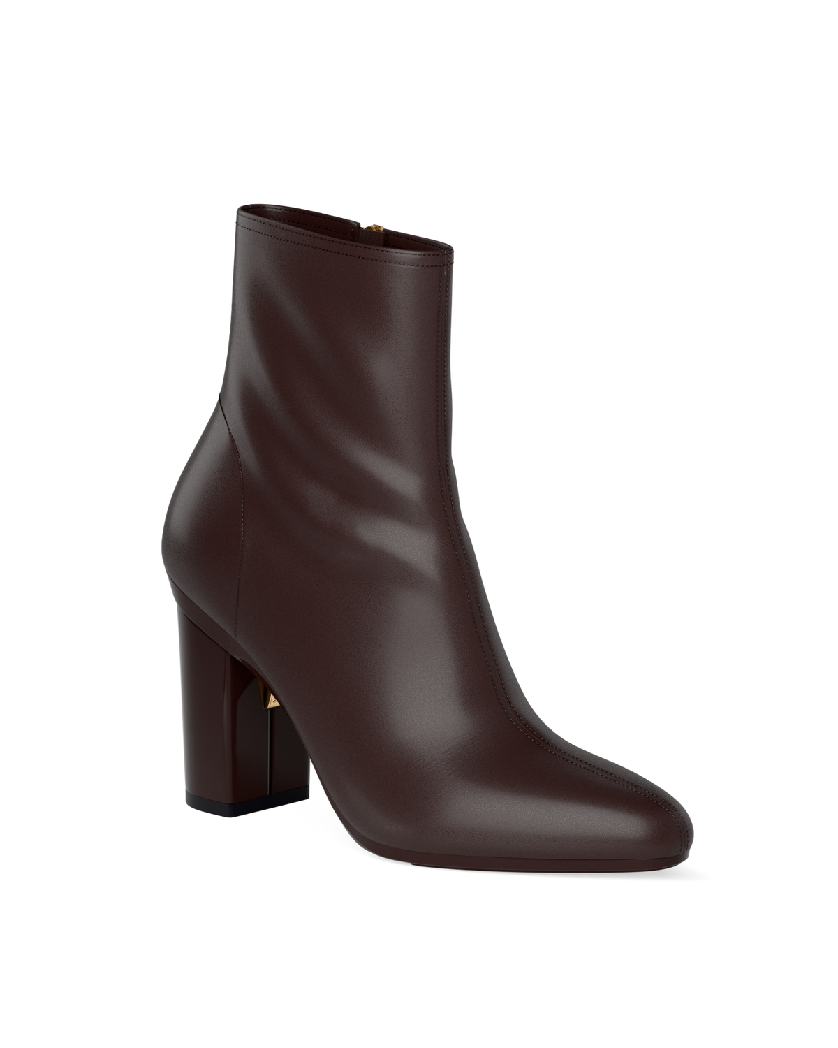 The Amy Bootie - Chocolate Leather 4 Block