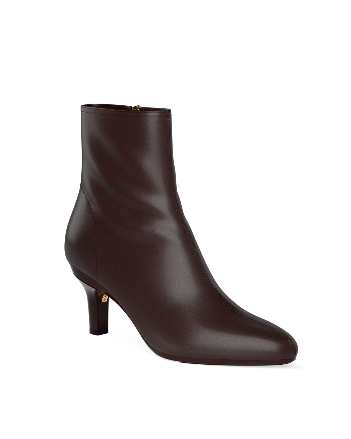 The Amy Bootie - Chocolate Leather 3 Stiletto