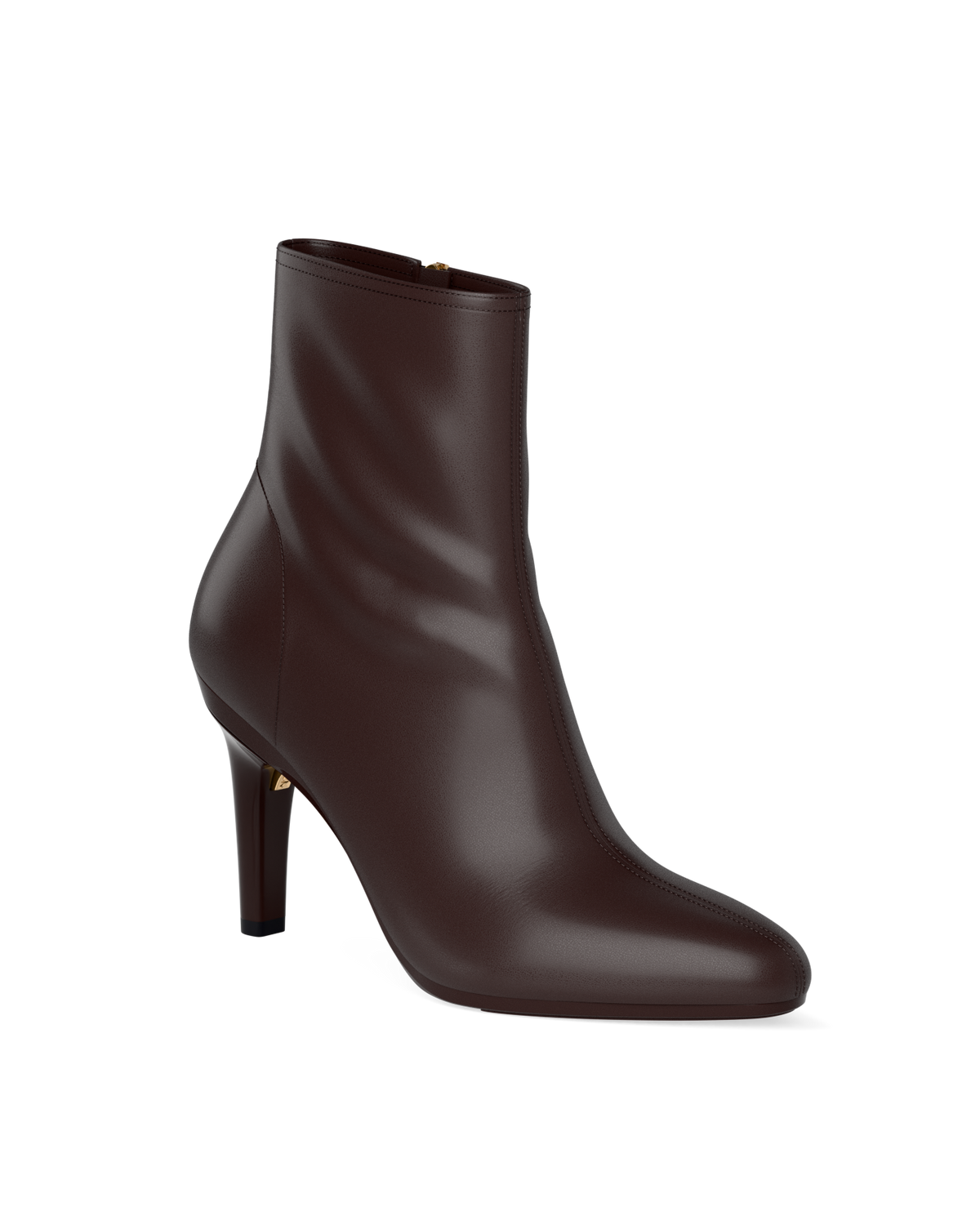 The Amy Bootie - Chocolate Leather 4 Stiletto