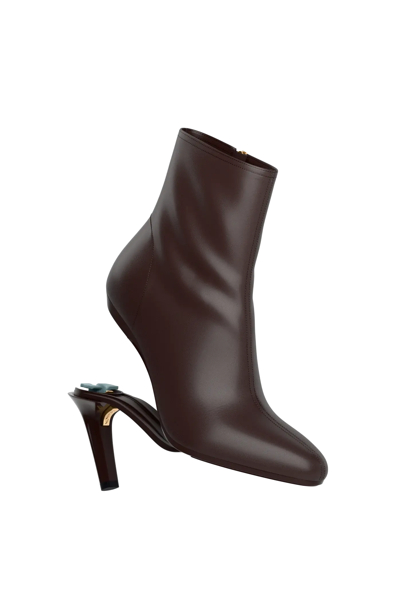 The Amy Bootie - Chocolate Leather 4 Stiletto