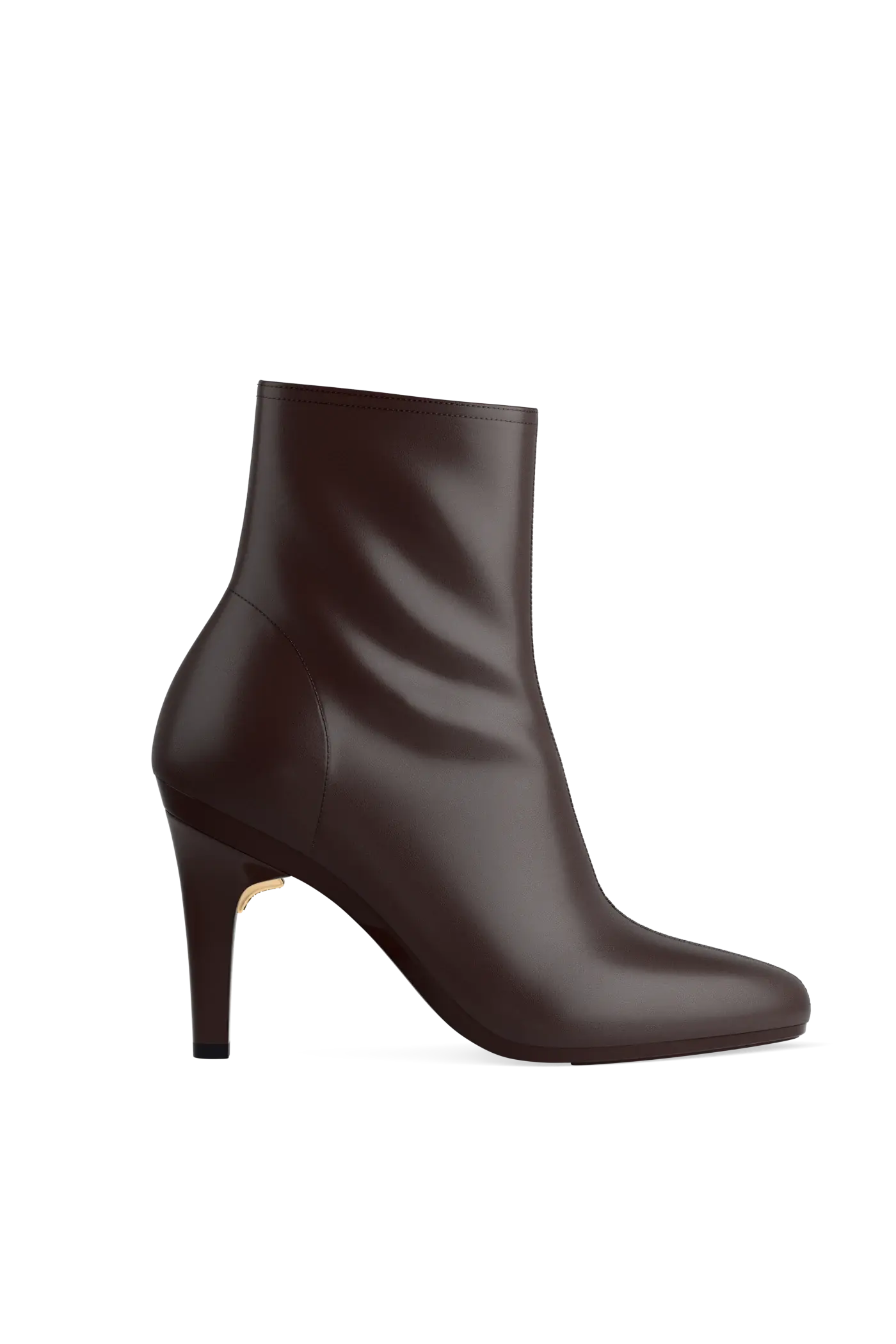 The Amy Bootie - Chocolate Leather 4 Stiletto