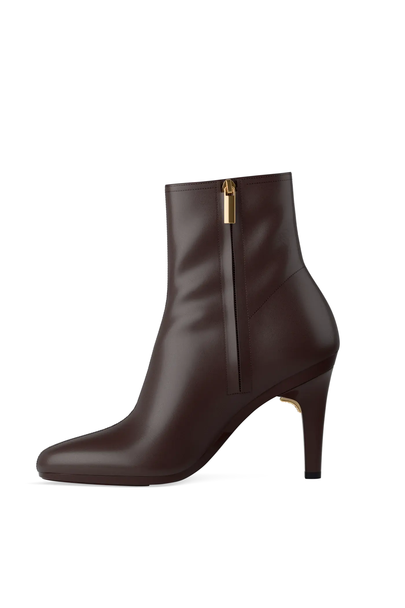 The Amy Bootie - Chocolate Leather 4 Stiletto