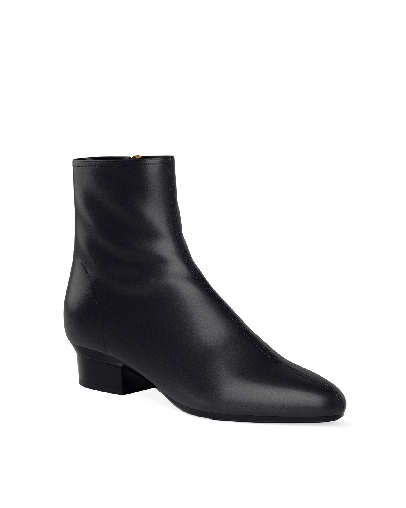 Amy Ankle Boot - Coal Black Leather 3 Block