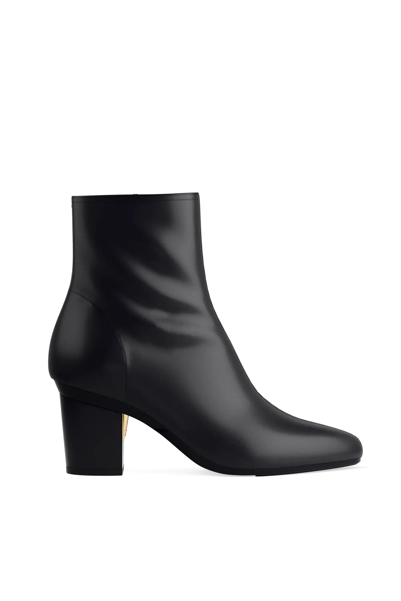 The Amy Bootie - Coal Leather 3 Block