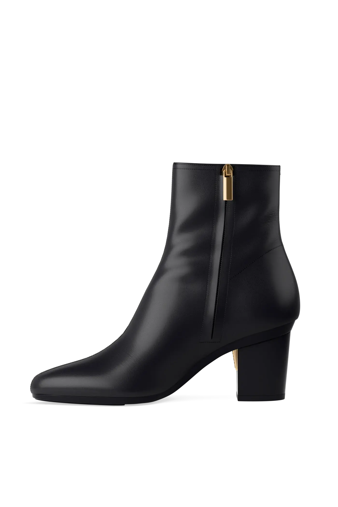 The Amy Bootie - Coal Leather 3 Block