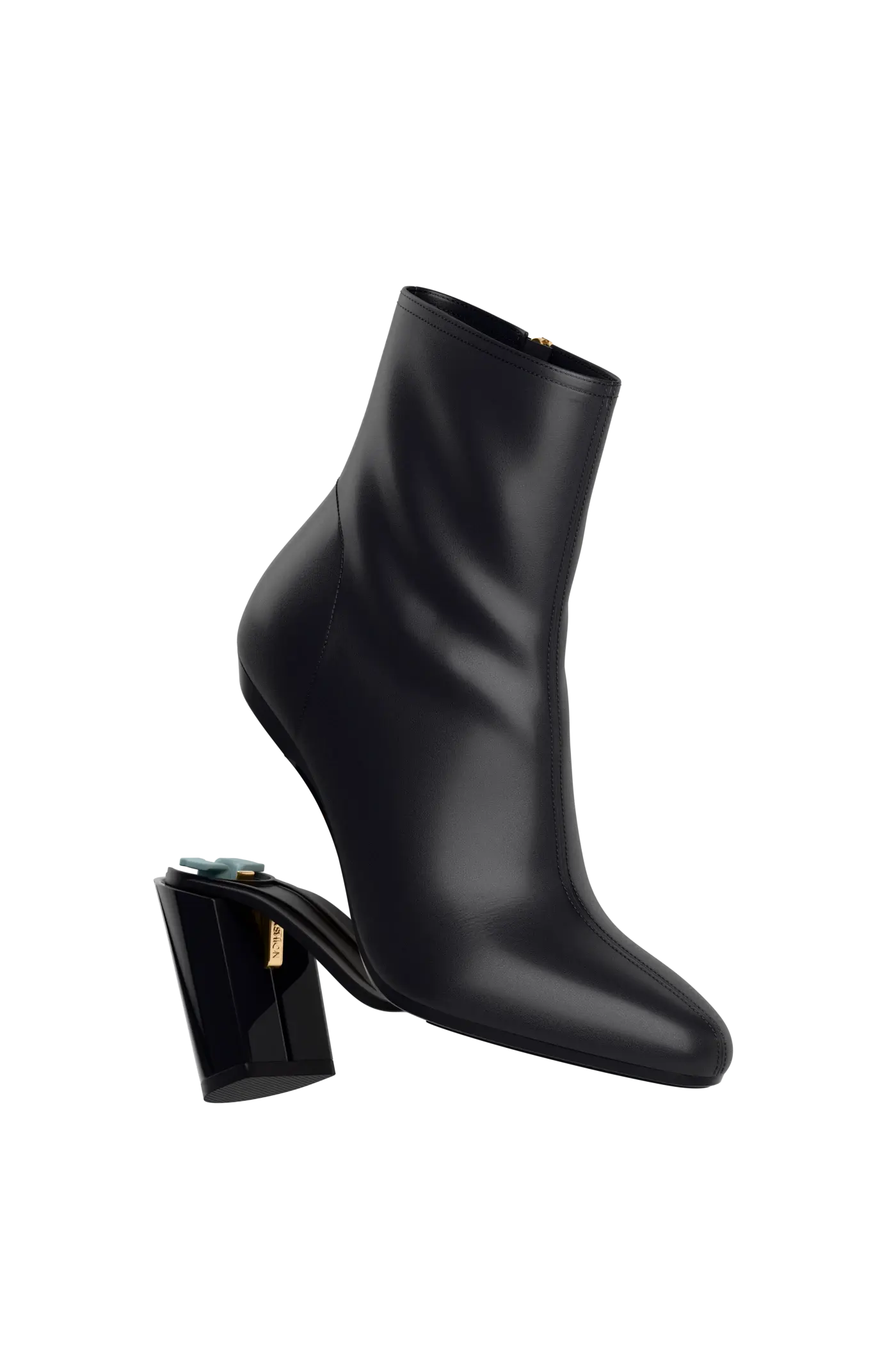 The Amy Bootie - Coal Leather 4 Block