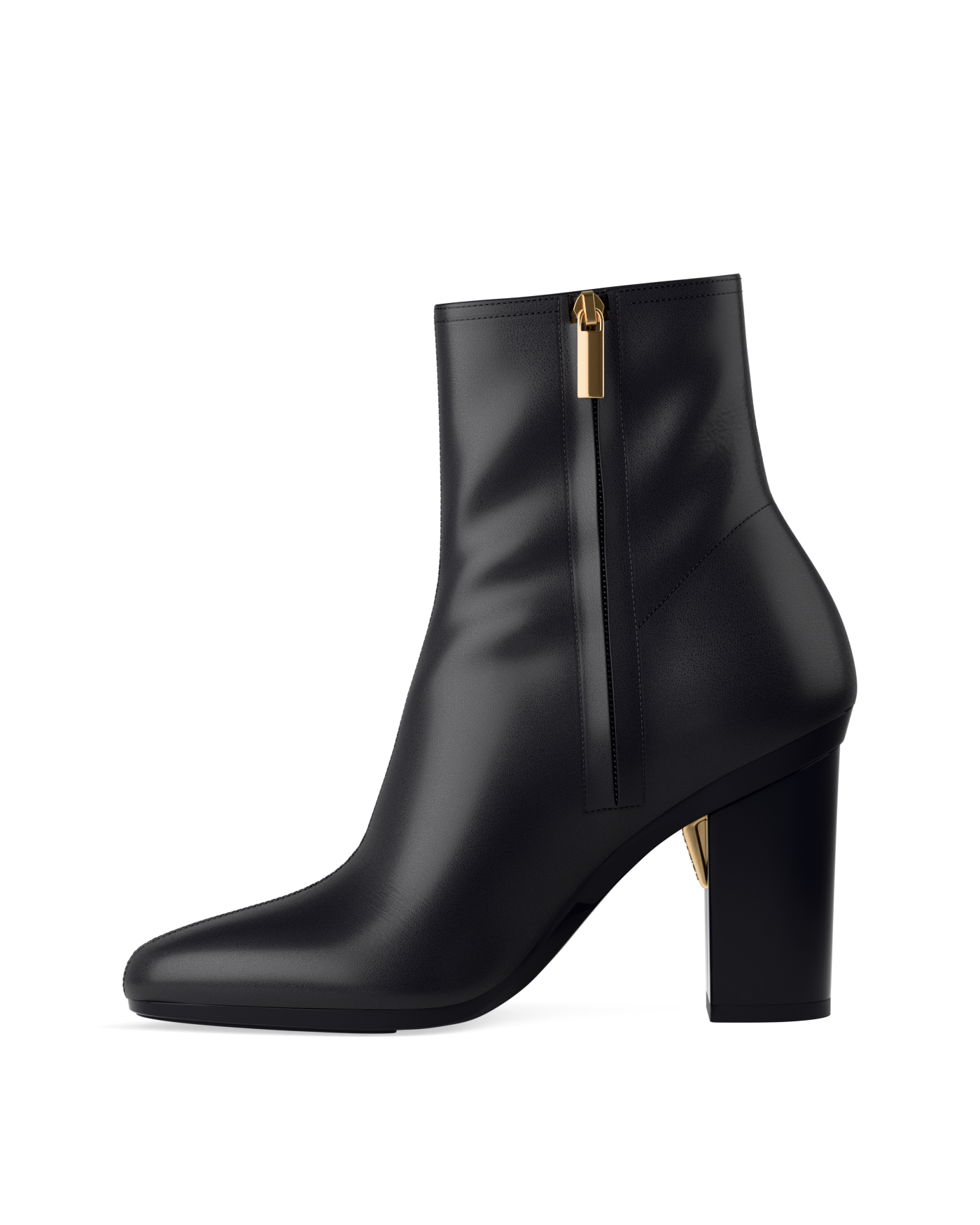 Amy Ankle Boot - Coal Black Leather 4 Block
