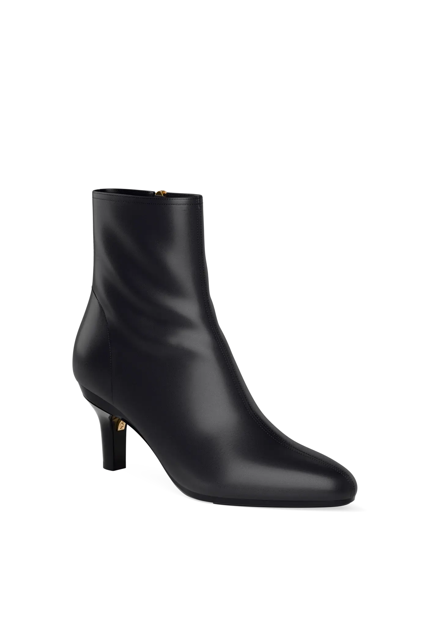 The Amy Bootie - Coal Leather 3 Stiletto