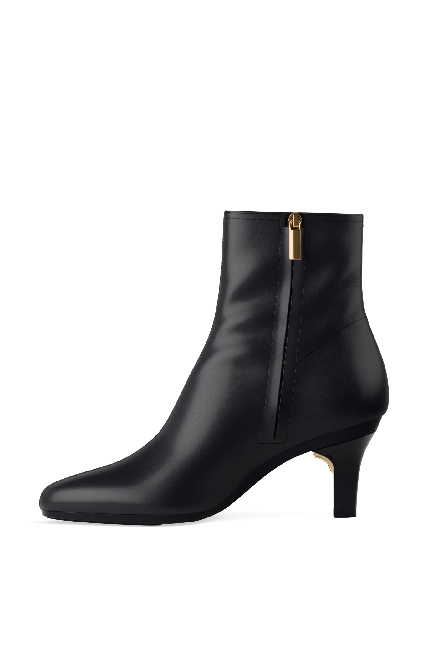 The Amy Bootie - Coal Leather 3 Stiletto