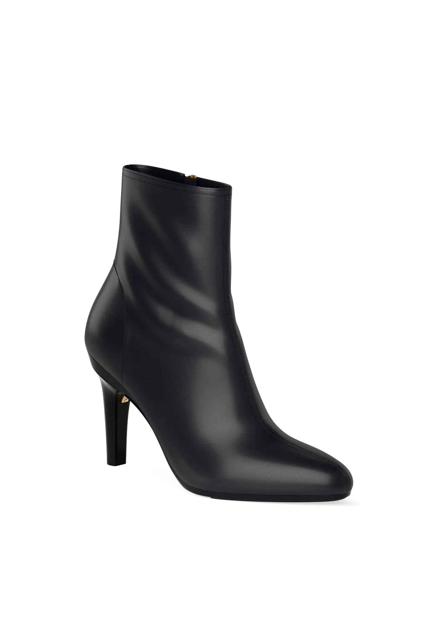 The Amy Bootie - Coal Leather 4 Stiletto