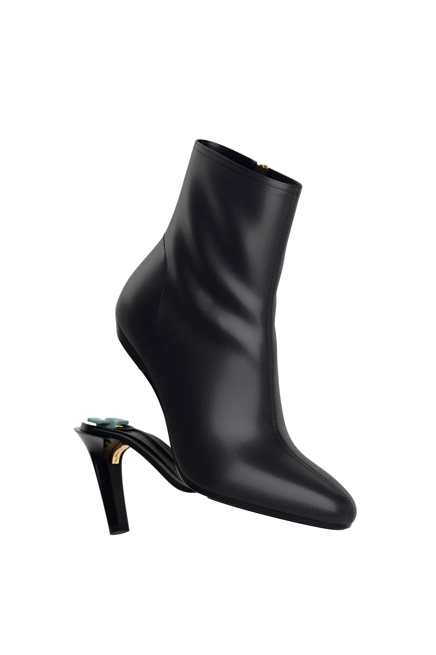 The Amy Bootie - Coal Leather 4 Stiletto