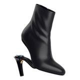 Amy Ankle Boot - Coal Black Leather 4 Stiletto