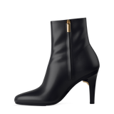 Amy Ankle Boot - Coal Black Leather 4 Stiletto