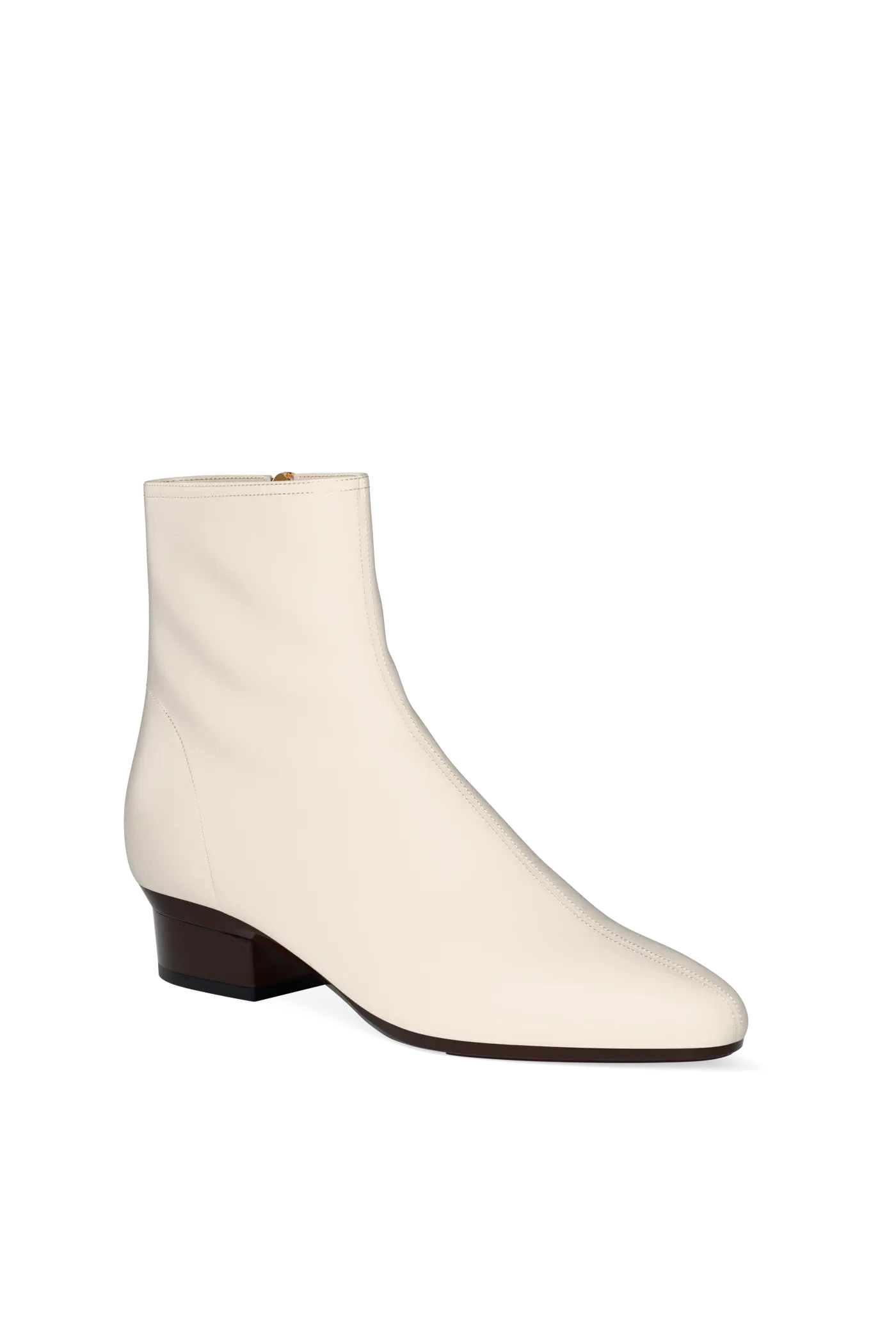 The Amy Bootie - Ivory Leather 3 Stiletto