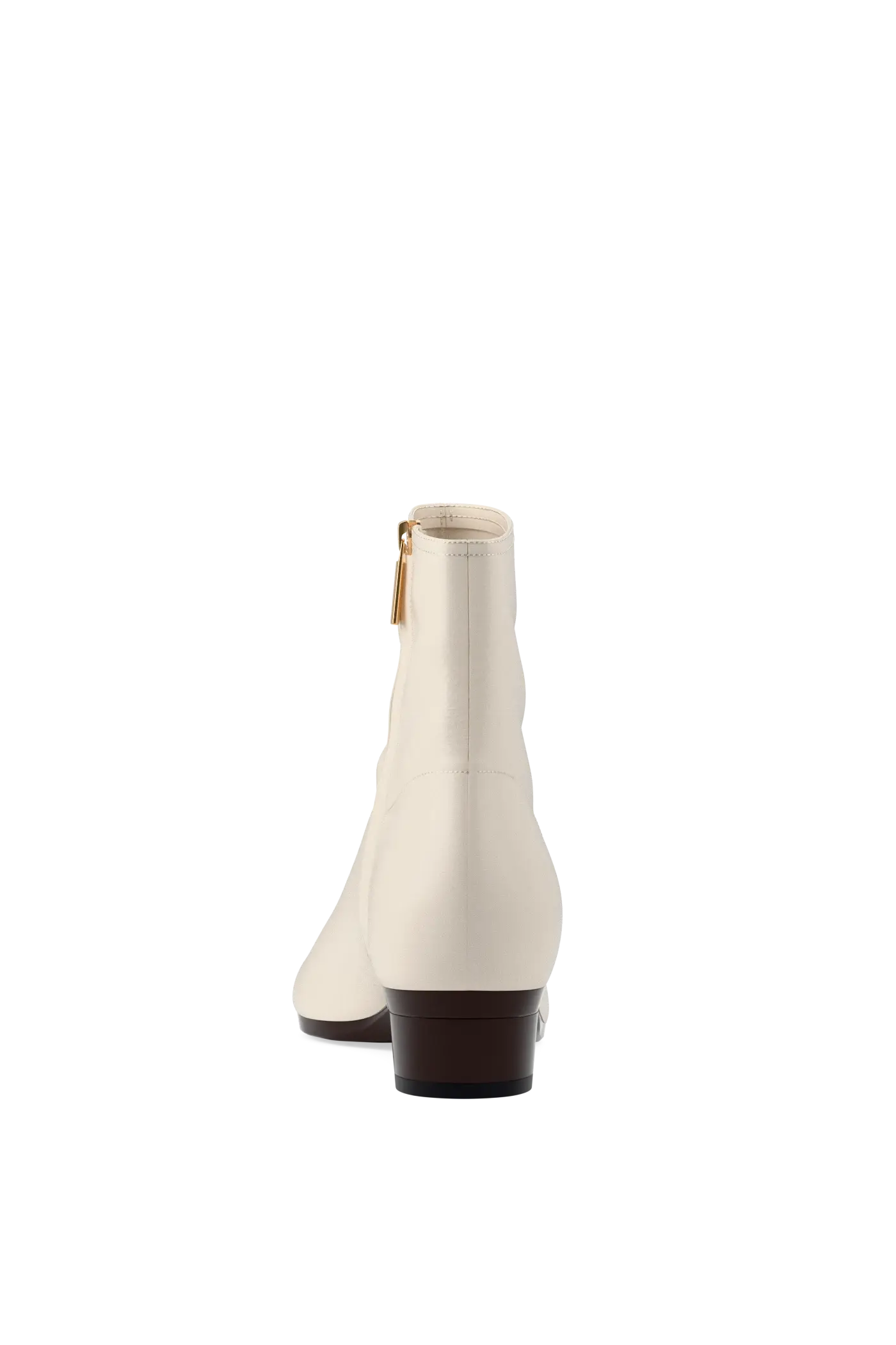 The Amy Bootie - Ivory Leather Flat