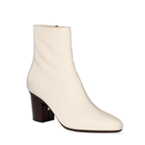 Amy Ankle Boot - Ivory Leather 4 Stiletto