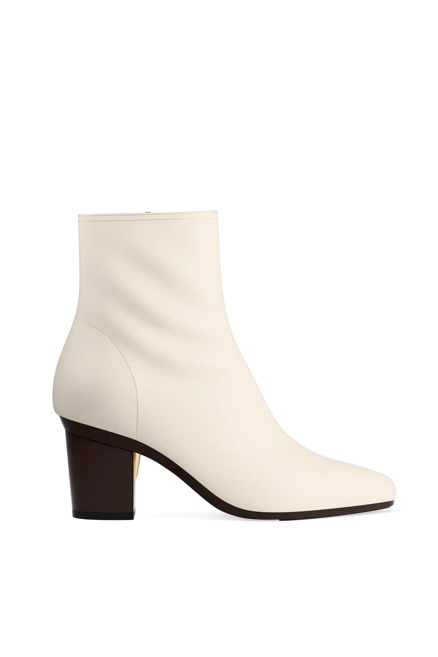 The Amy Bootie - Ivory Leather 3 Block