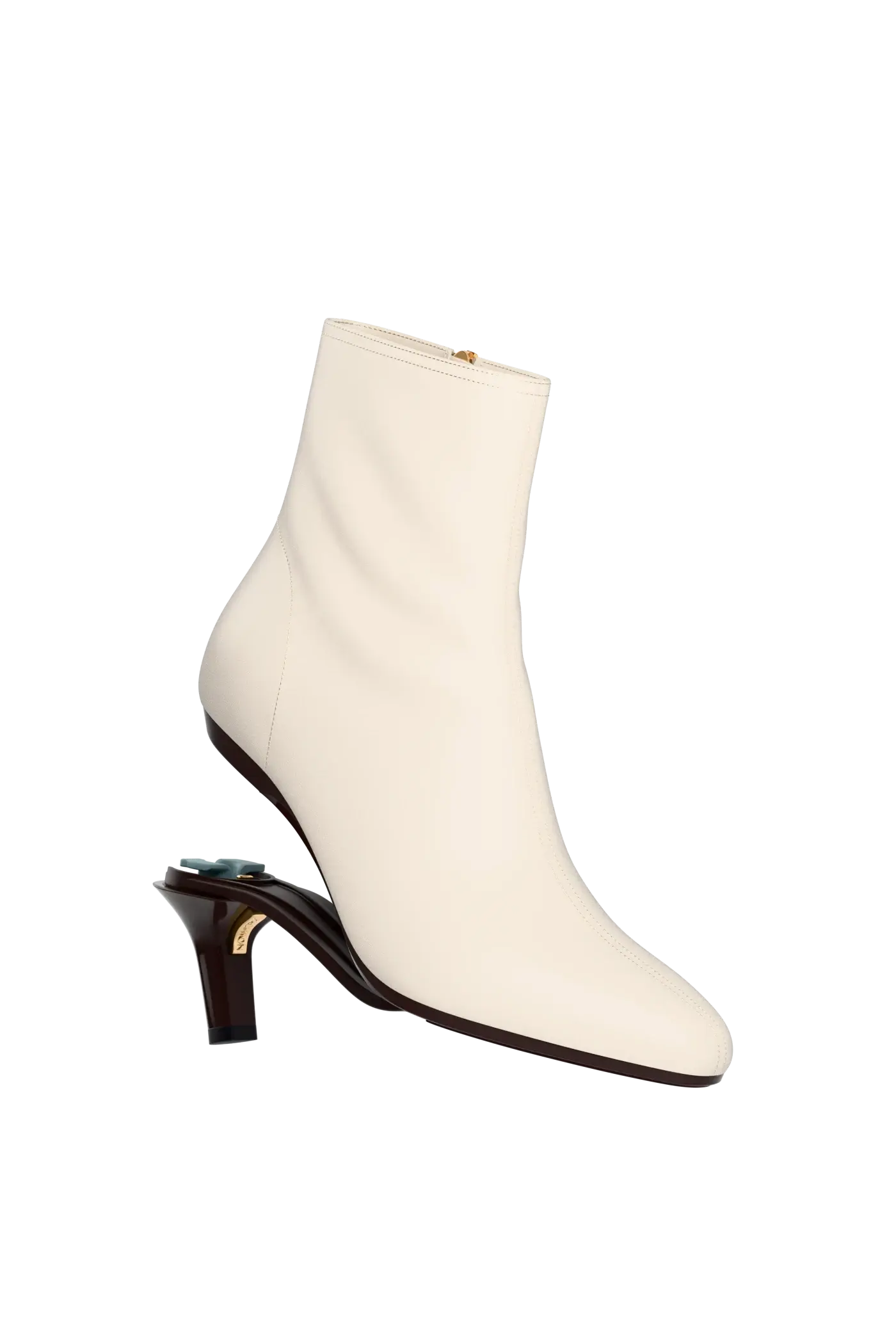 The Amy Bootie - Ivory Leather 3 Stiletto