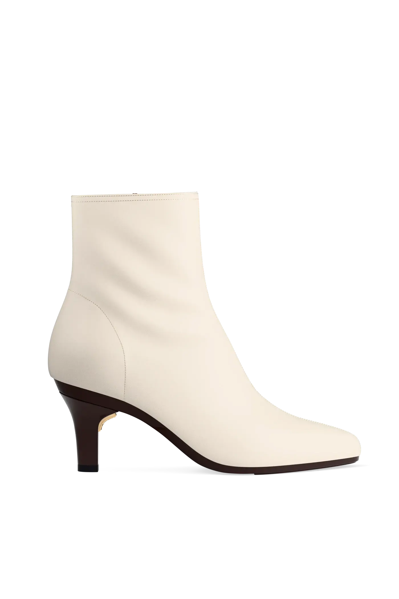 The Amy Bootie - Ivory Leather 3 Stiletto