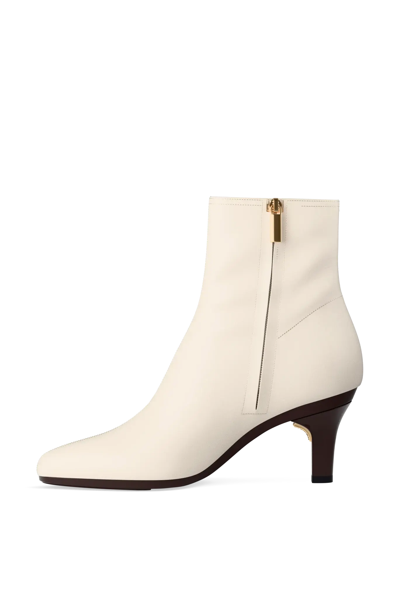 The Amy Bootie - Ivory Leather 3 Stiletto
