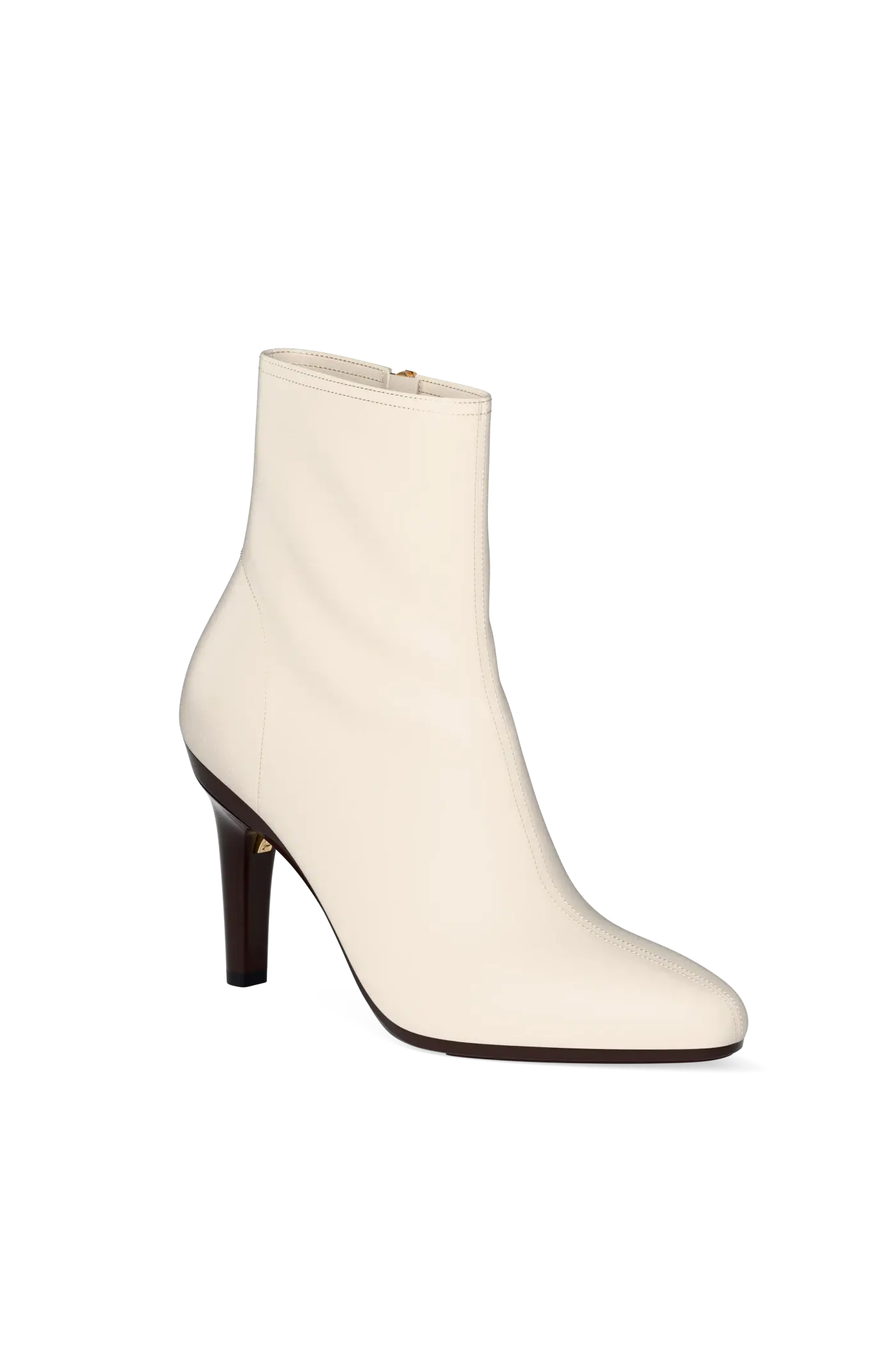 The Amy Bootie - Ivory Leather 4 Stiletto
