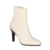 Amy Ankle Boot - Ivory Leather 4 Stiletto