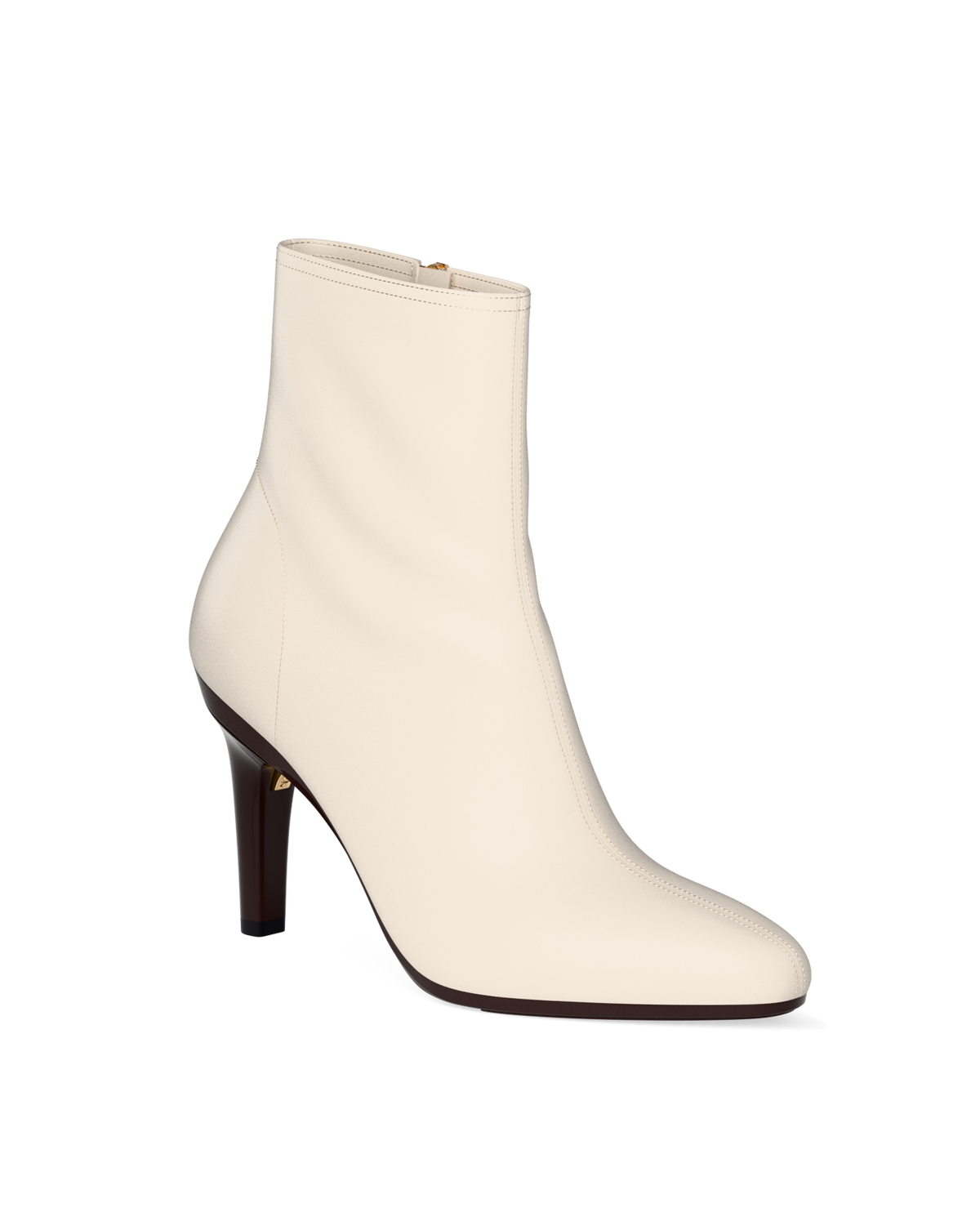 The Amy Bootie - Ivory Leather 4 Stiletto