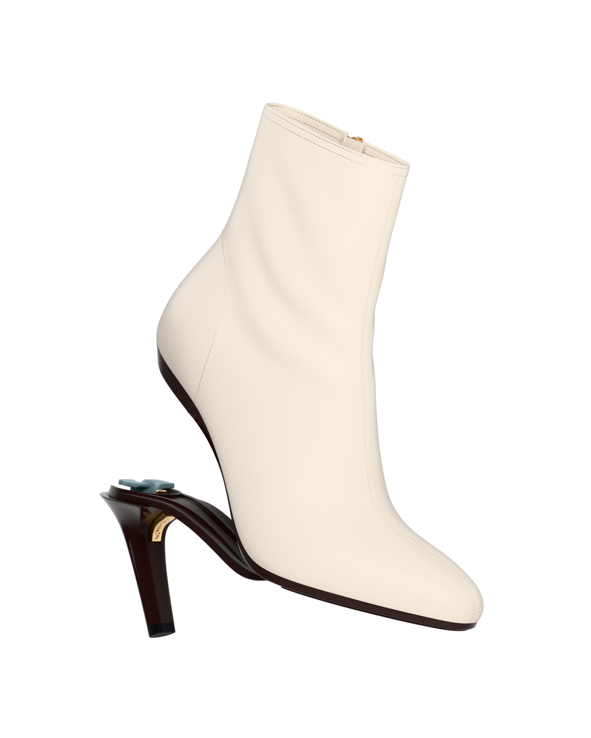 The Amy Bootie - Ivory Leather 4 Stiletto