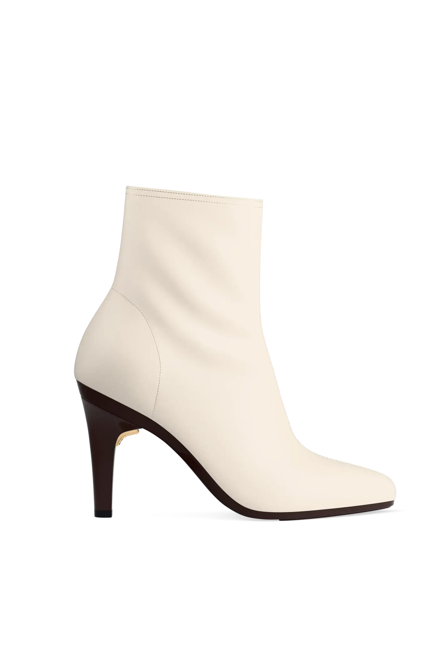 The Amy Bootie - Ivory Leather 4 Stiletto