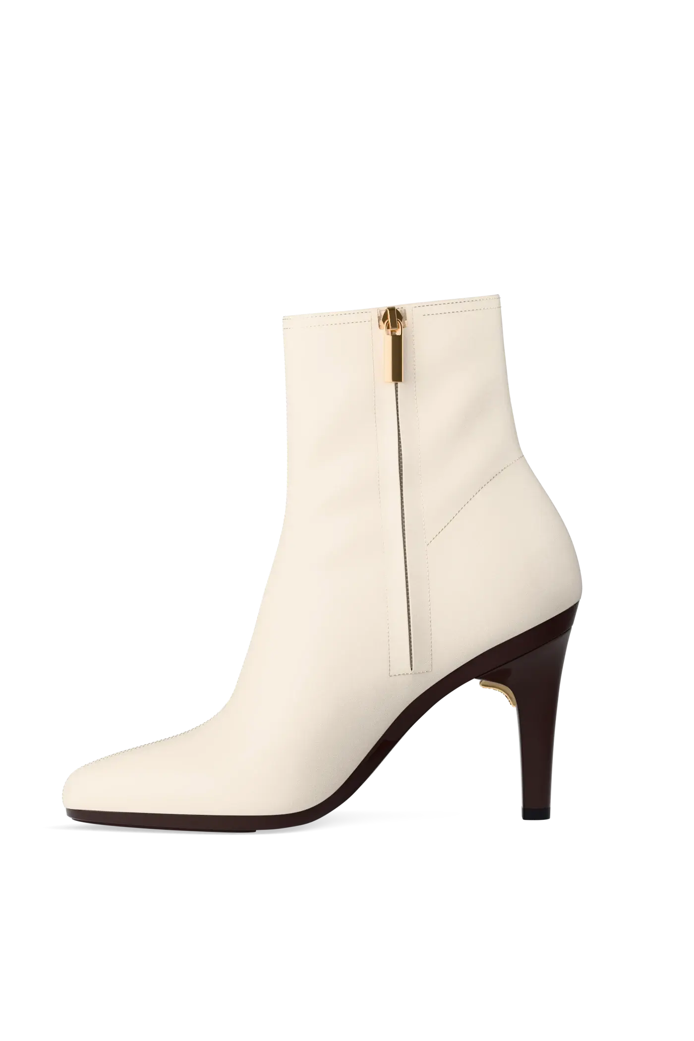 The Amy Bootie - Ivory Leather 4 Stiletto
