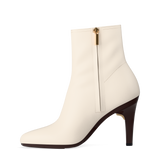 Amy Ankle Boot - Ivory Leather 4 Stiletto