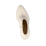 Amy Ankle Boot - Ivory Leather 4 Stiletto