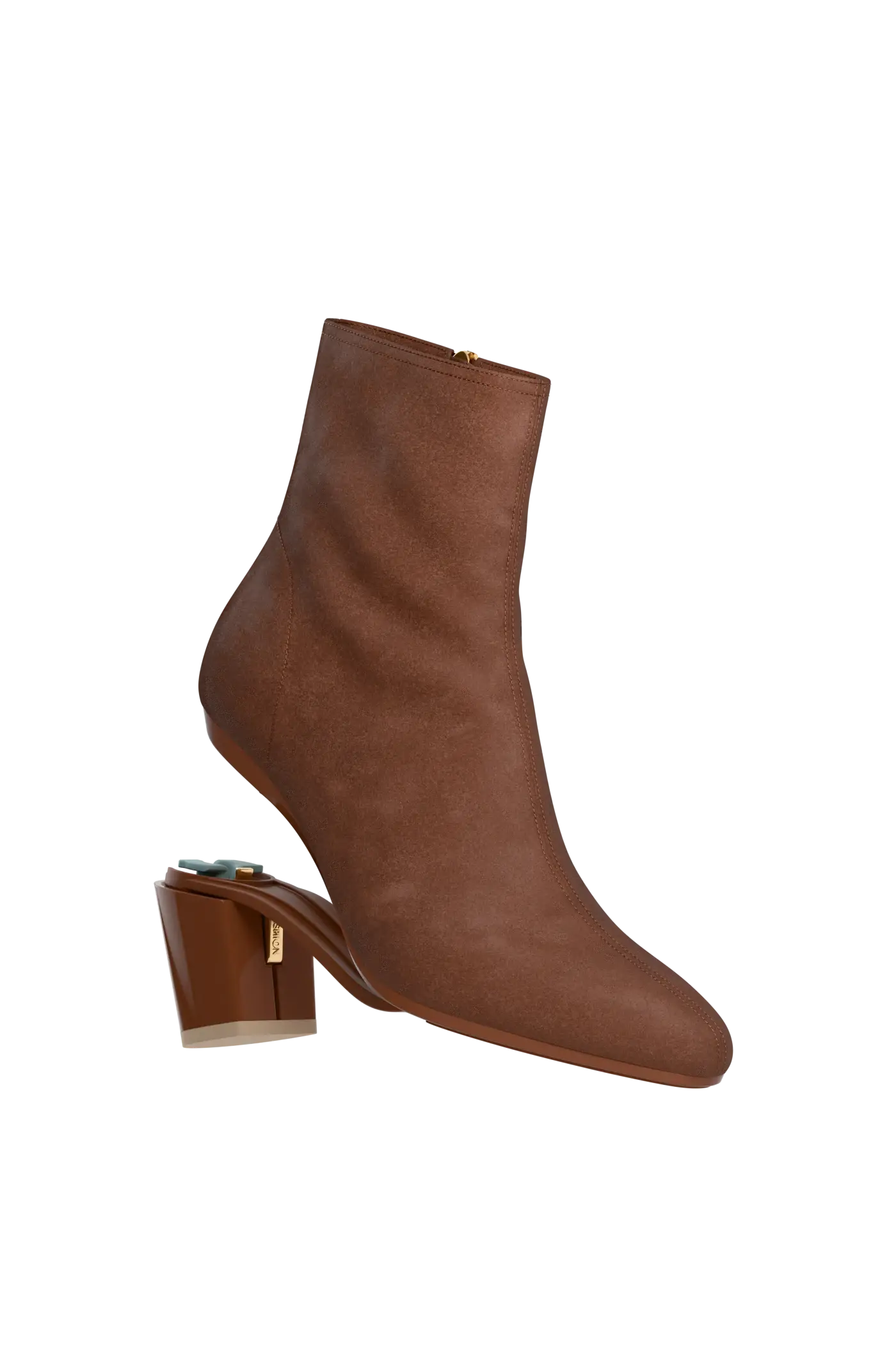 The Amy Bootie - Walnut Suede 3 Block